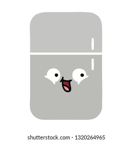 flat color retro cartoon of a fridge freezer