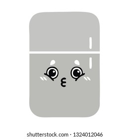 flat color retro cartoon of a fridge freezer