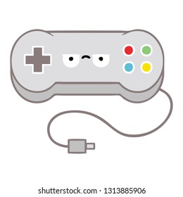 flat color retro cartoon of a game controller