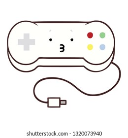 flat color retro cartoon of a game controller