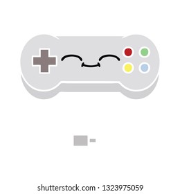 flat color retro cartoon of a game controller