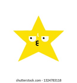 flat color retro cartoon of a gold star