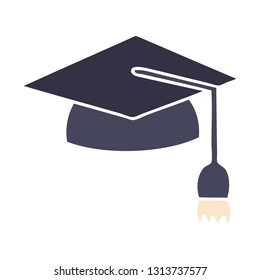 flat color retro cartoon of a graduation cap