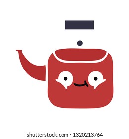 dibujos retro a color plano de un hervidor