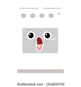 dibujos retro a color plano de un horno de cocina
