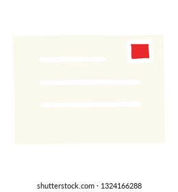 flat color retro cartoon of a letter
