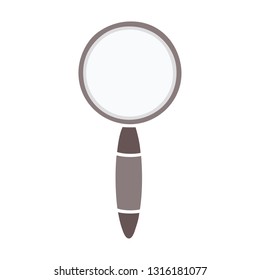 flat color retro cartoon of a magnifying glass