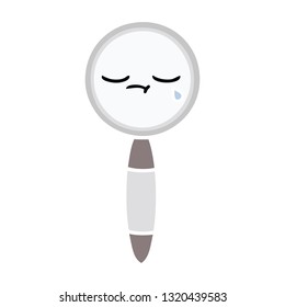 flat color retro cartoon of a magnifying glass