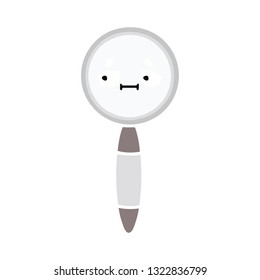 flat color retro cartoon of a magnifying glass