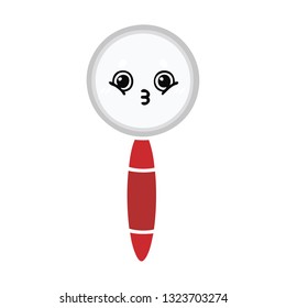 flat color retro cartoon of a magnifying glass