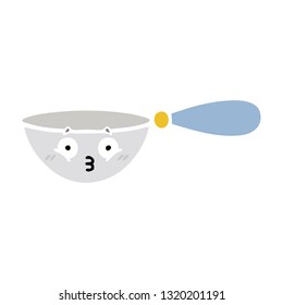flat color retro cartoon of a measuring spoon