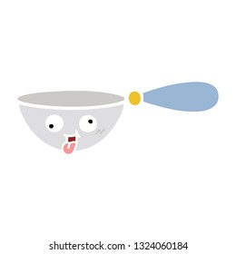 dibujo retro a color plano de una cuchara de medida