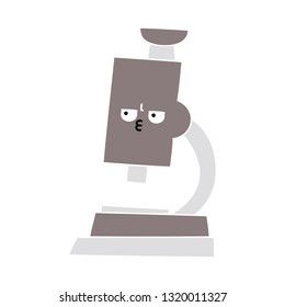flat color retro cartoon of a microscope