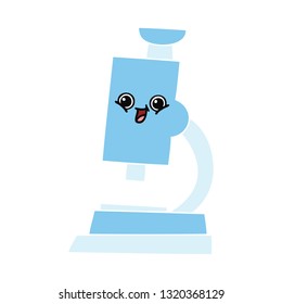 flat color retro cartoon of a microscope