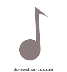 flat color retro cartoon of a musical note