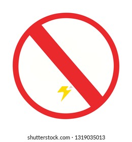 flat color retro cartoon of a no storms allowed sign