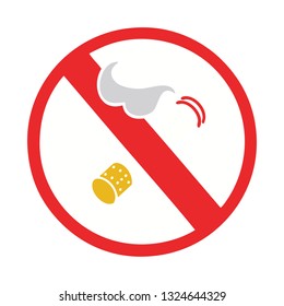 flat color retro cartoon of a no smoking allowed sign