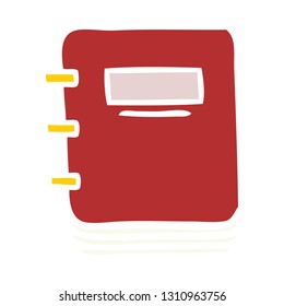 flat color retro cartoon of a note book