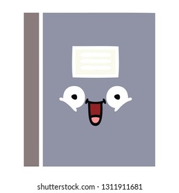 dibujo retro a color plano de un bloc de notas
