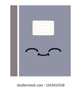 dibujo retro a color plano de un bloc de notas