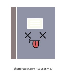 flat color retro cartoon of a notebook