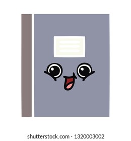 dibujo retro a color plano de un bloc de notas