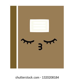 dibujo retro a color plano de un bloc de notas
