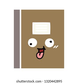 flat color retro cartoon of a notebook