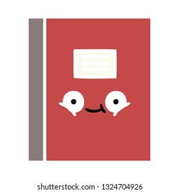 flat color retro cartoon of a notebook