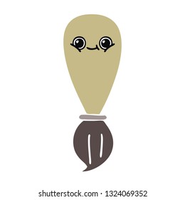 flat color retro cartoon of a paint brush