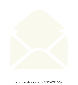 flat color retro cartoon of a paper envelope