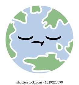 flat color retro cartoon of a planet earth