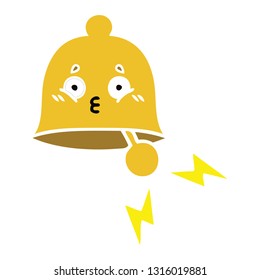 flacher Retro-Cartoon einer Ringglocke