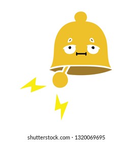 flat color retro cartoon of a ringing bell