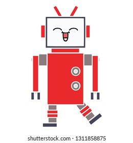 flat color retro cartoon of a robot