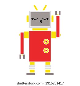 flat color retro cartoon of a robot