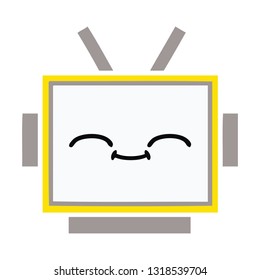 flat color retro cartoon of a robot head
