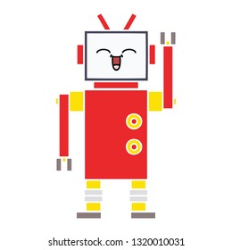 flat color retro cartoon of a robot