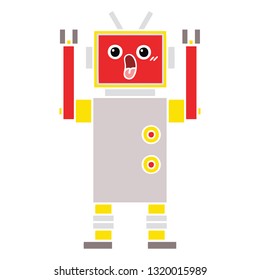 flat color retro cartoon of a robot