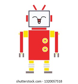 flat color retro cartoon of a robot