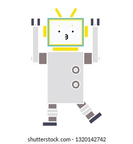 flat color retro cartoon of a robot