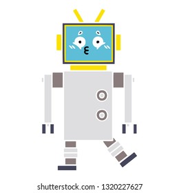 flat color retro cartoon of a robot