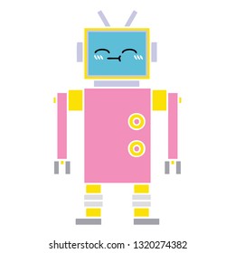 flache Retro-Cartoon eines Roboters