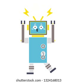 flat color retro cartoon of a robot