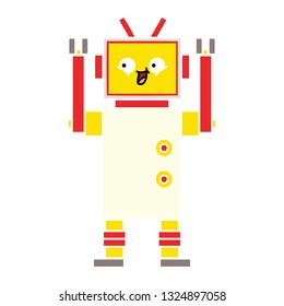 flat color retro cartoon of a robot