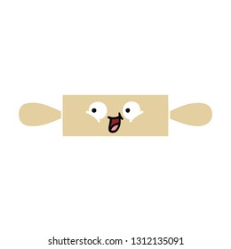 flat color retro cartoon of a rolling pin