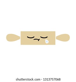 flat color retro cartoon of a rolling pin