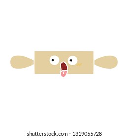 flacher Retro-Cartoon eines Rollenpads