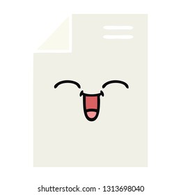 flat color retro cartoon of a sheet of paper 
