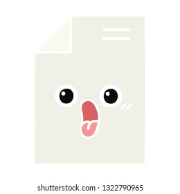 flat color retro cartoon of a sheet of paper 